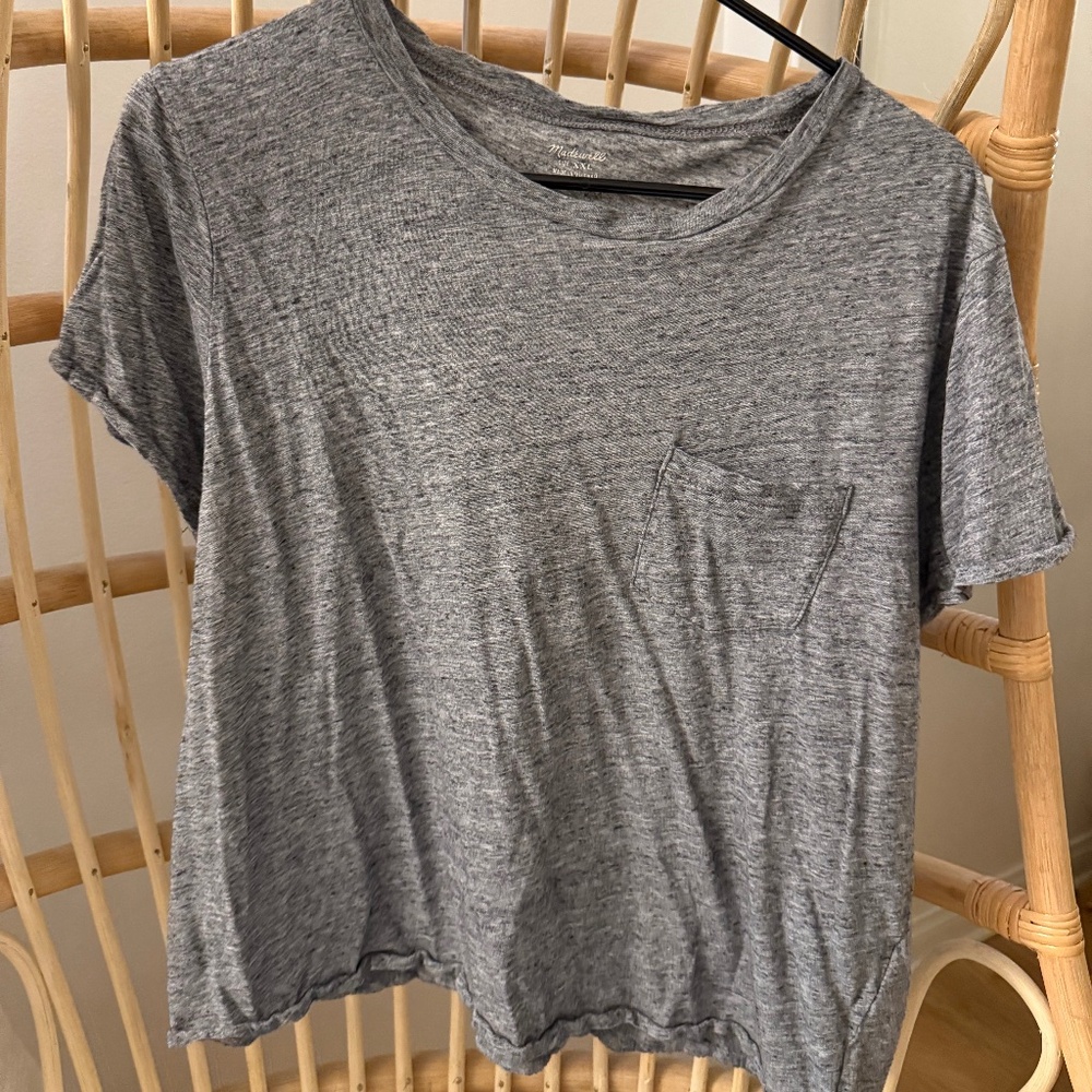 PLUS SIZE: Madewell Short Sleeve Pocket Gray Heather T-Shirt